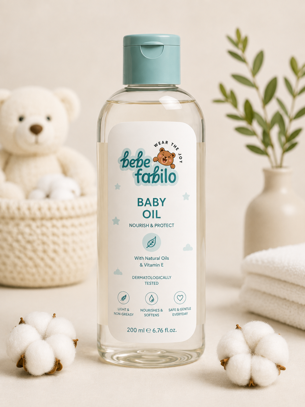Bebe Fabilo Baby Oil, 200 ml bottle