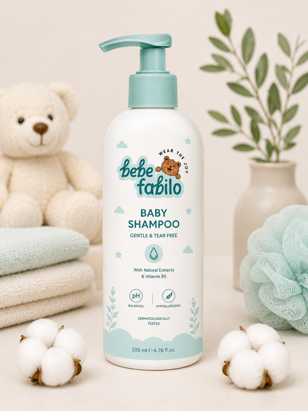 Bebe Fabilo Baby Shampoo, 200 ml pump bottle