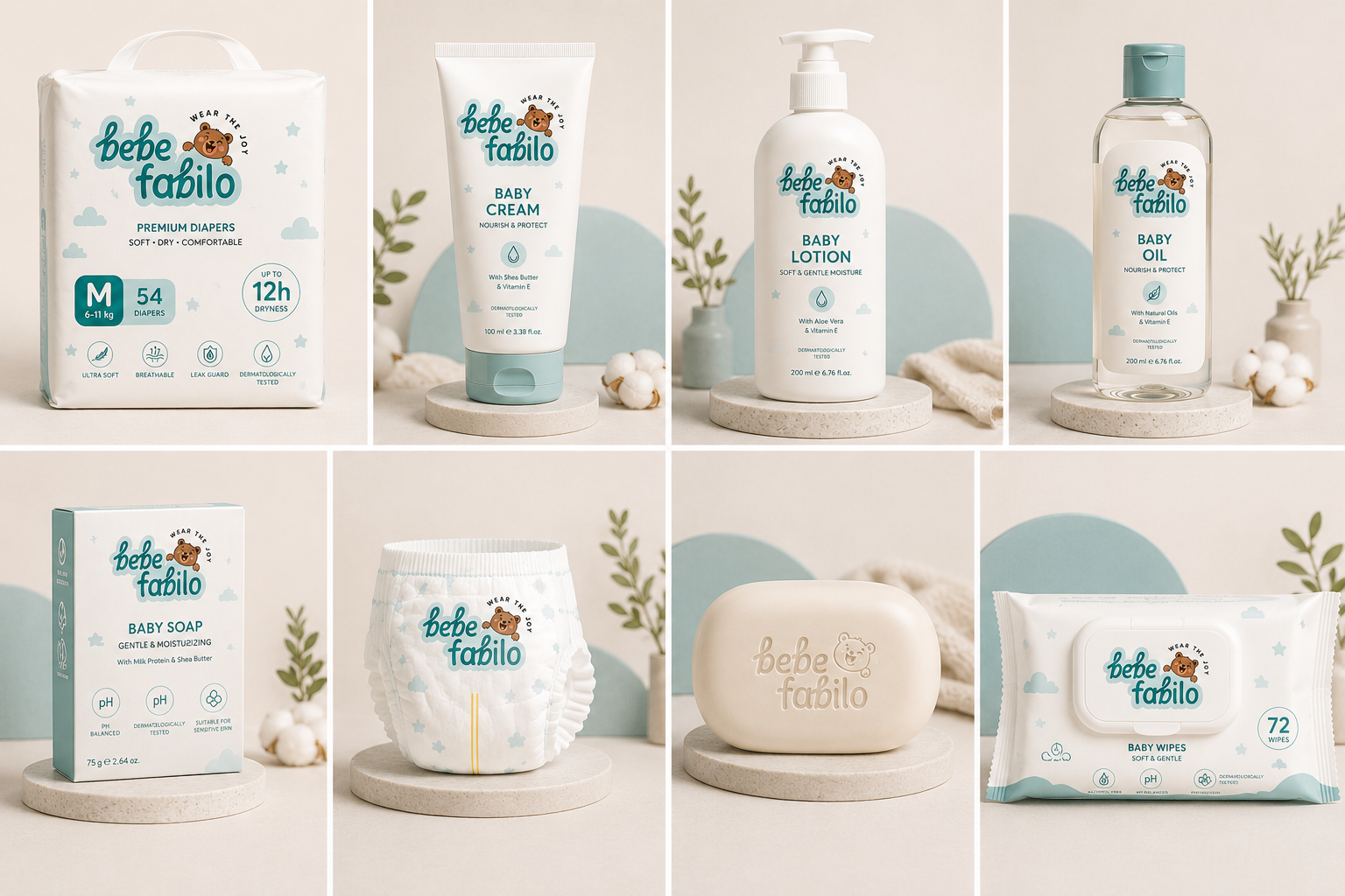 The complete Bebe Fabilo care range